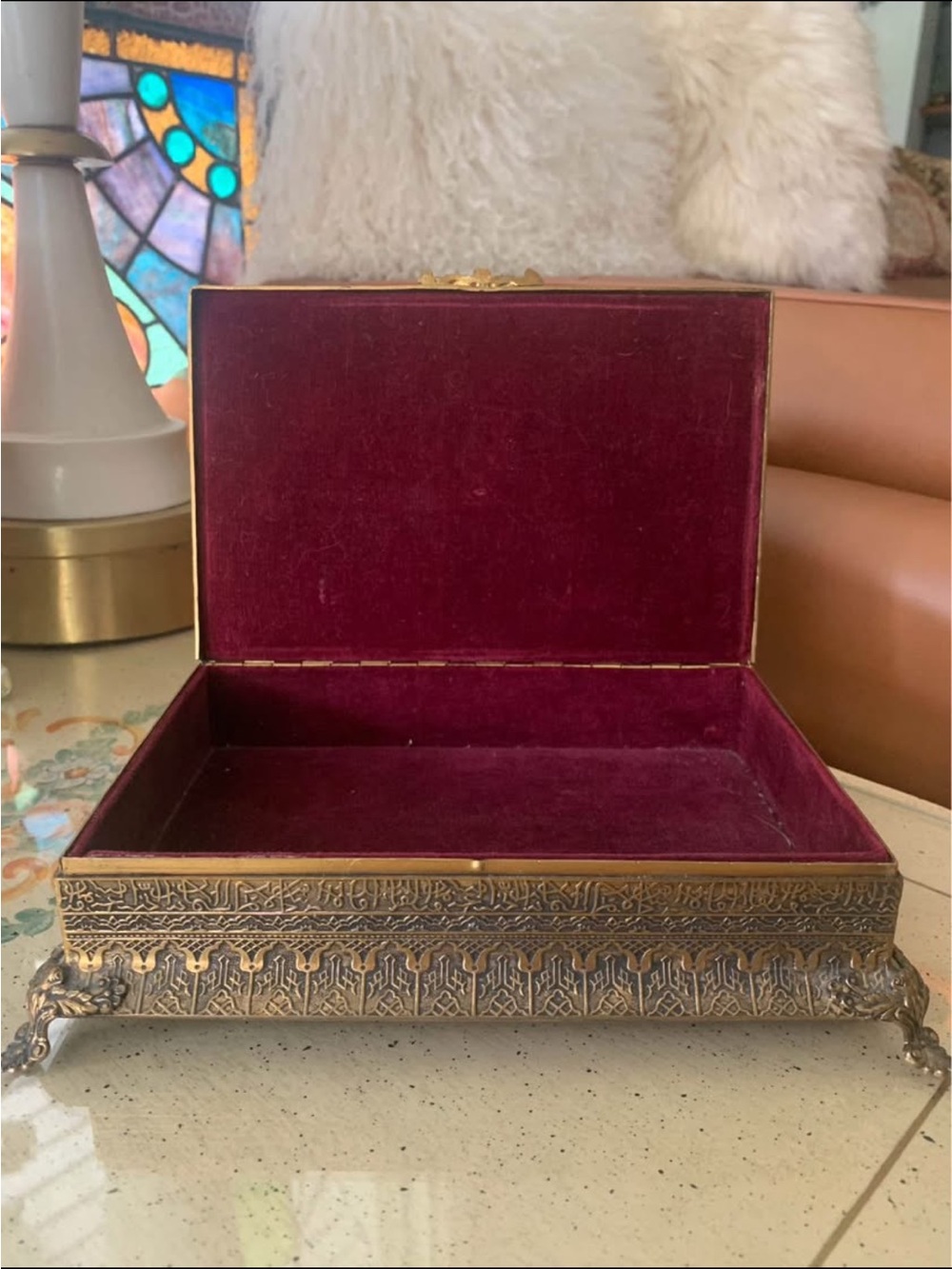 Antique Ormalu Jewelry Keepsake Box Rare - Picture 9 of 9
